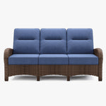 Brown Wicker Outdoor Sofa - 3 Seat