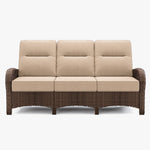Brown Wicker Outdoor Sofa - 3 Seat