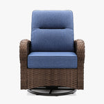 Brown Wicker Outdoor Swivel Rocking Chair