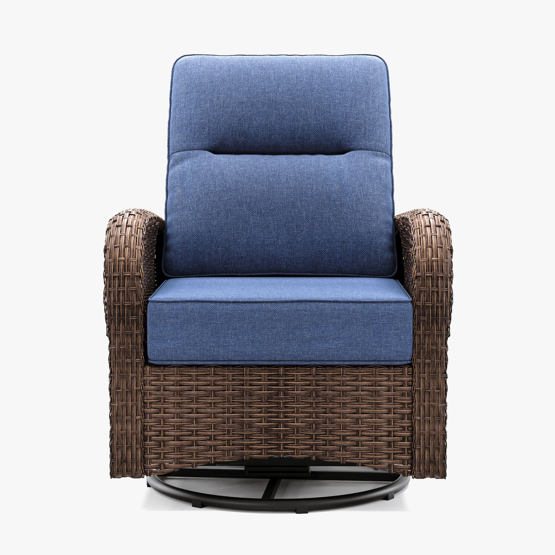 Brown Wicker Outdoor Swivel Rocking Chair