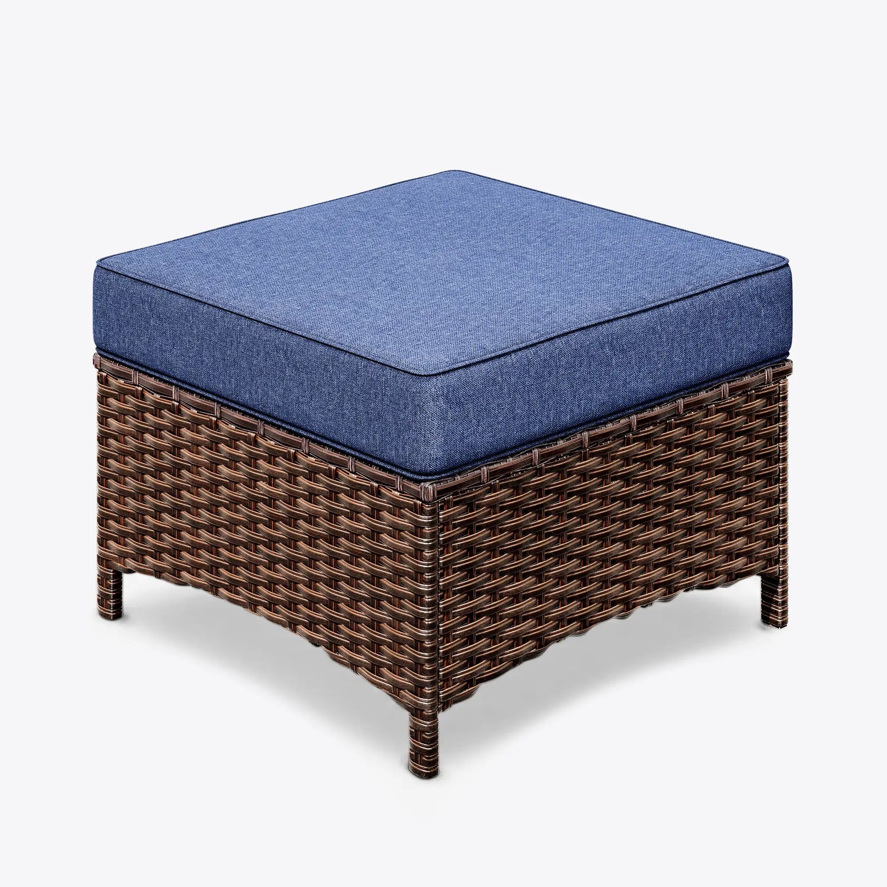Brown Wicker Multifunctional Outdoor Ottoman