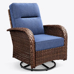 Brown Wicker Outdoor Swivel Rocking Chair