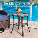 Wicker Patio Chair Set With Side Table