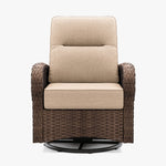 Brown Wicker Outdoor Swivel Rocking Chair