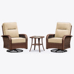 Wicker Patio Chair Set With Side Table