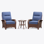 Wicker Patio Chair Set With Side Table