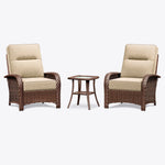 Wicker Patio Chair Set With Side Table