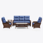 Wicker Outdoor Conversation Set with Coffee Table-5 Seat