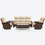Wicker Outdoor Conversation Set with Coffee Table-5 Seat