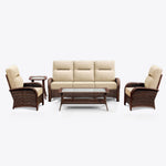 Wicker Outdoor Conversation Set with Coffee Table-5 Seat