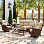 Wicker Outdoor Conversation Set with Coffee Table-5 Seat