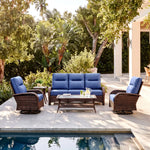 Wicker Outdoor Conversation Set with Coffee Table-5 Seat